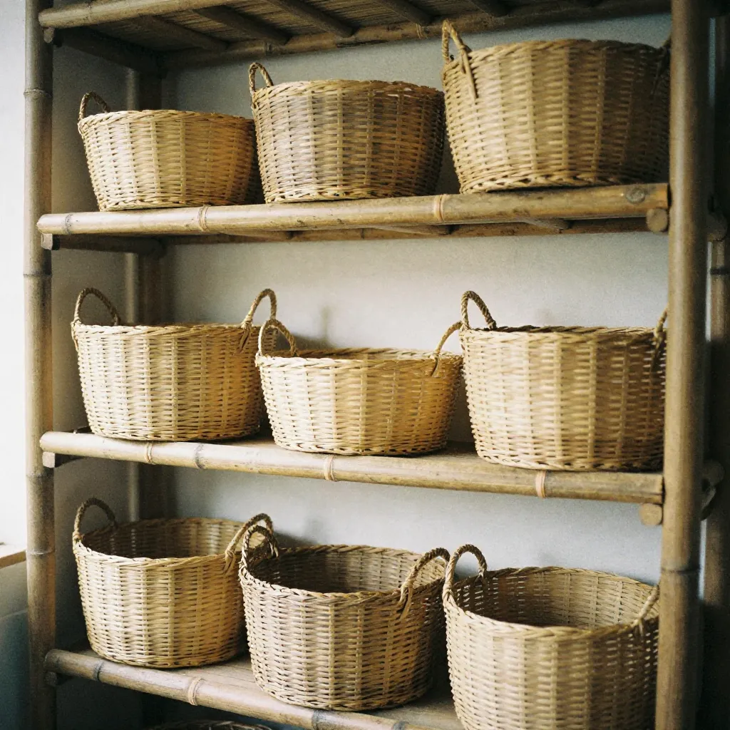 Duurzame opslagplanken gemaakt van natuurlijke materialen